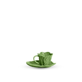 Jogo 6 Xícaras de Chá Couve Verde