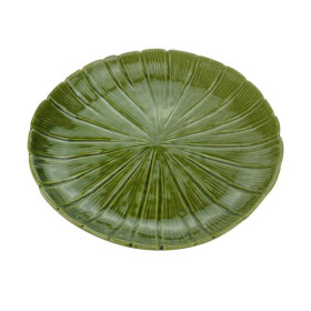Prato Leaf Verde de Cerâmica 24,5x24,5x3cm