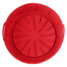 Forma de Silicone Redonda para Airfryer Vermelha 16cm