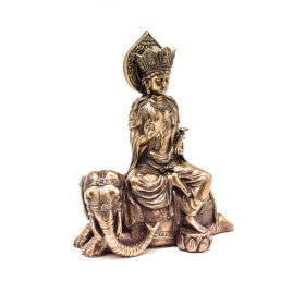 Estatueta Buddha Samantabhadra Sentado No Elefante