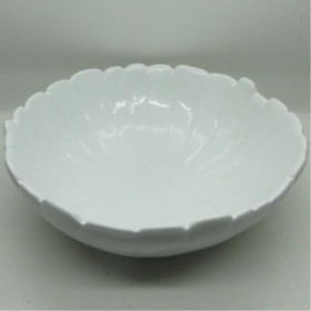 Bowl Leaf Branco de Cerâmica 25x25x8,5cm